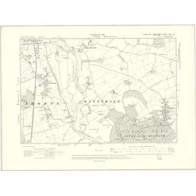 1907 Map of Yorkshire CXIX.SE, 1910 Print