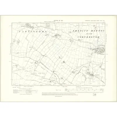 1909 Map of Yorkshire CXL.NE, 1912 Print