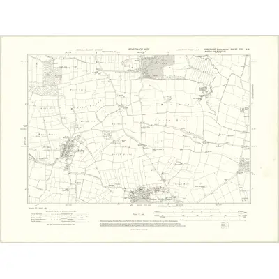 1909 Map of Yorkshire CXL.NW, 1912 Print