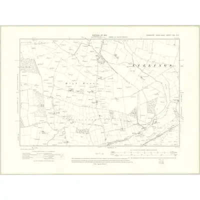 1909 Map of Yorkshire CXL.SE, 1912 Print