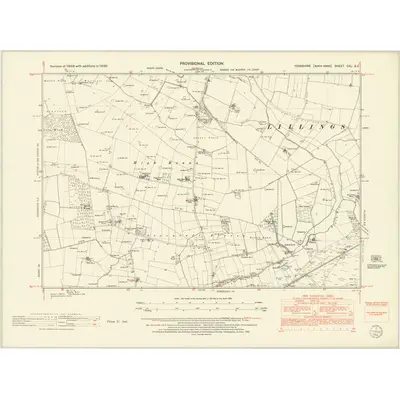 1950 Map of Yorkshire CXL.SE, 1952 Print