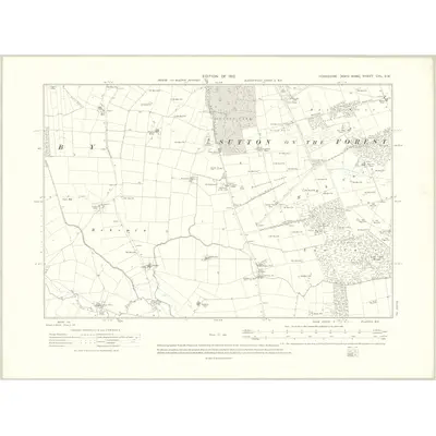 1909 Map of Yorkshire CXL.SW, 1912 Print