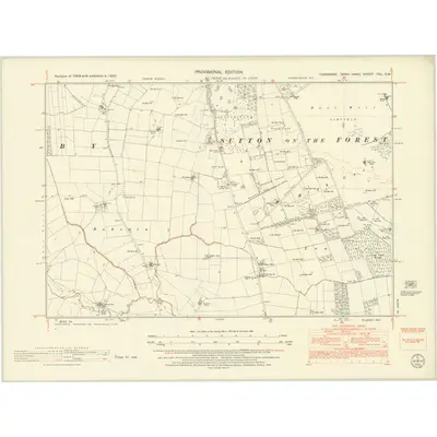1950 Map of Yorkshire CXL.SW, 1952 Print