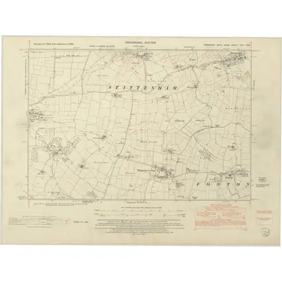 1950 Map of Yorkshire CXLI.NW, 1952 Print