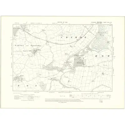 1909 Map of Yorkshire CXLI.SE, 1912 Print
