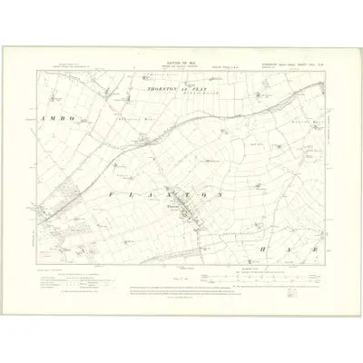 1909 Map of Yorkshire CXLI.SW, 1912 Print