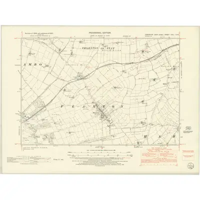 1950 Map of Yorkshire CXLI.SW, 1952 Print