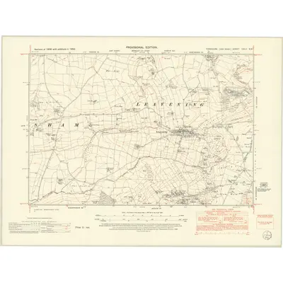 1950 Map of Yorkshire CXLII.SW, 1952 Print