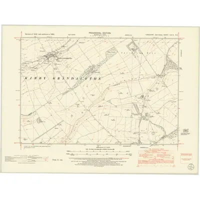 1950 Map of Yorkshire CXLIII.NE, 1952 Print