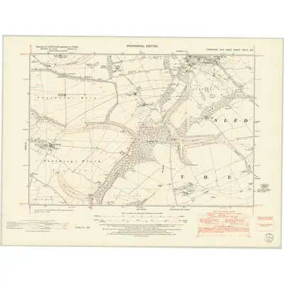 1950 Map of Yorkshire CXLIII.SE, 1952 Print