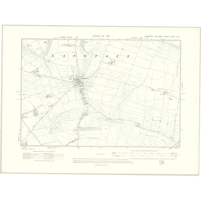 1909 Map of Yorkshire CXLIV.NE, 1912 Print