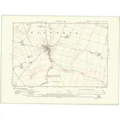 1926 Map of Yorkshire CXLIV.NE, 1929 Print