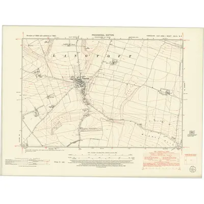 1950 Map of Yorkshire CXLIV.NE, 1952 Print