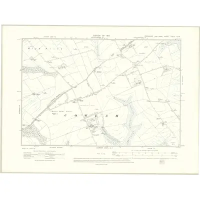 1909 Map of Yorkshire CXLIV.NW, 1912 Print
