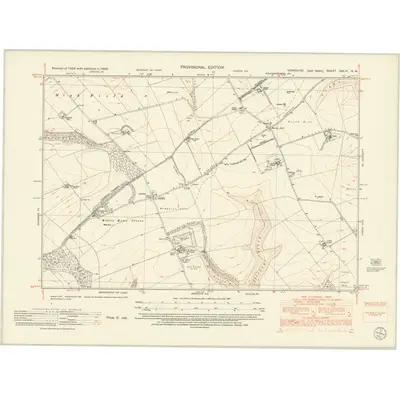 1950 Map of Yorkshire CXLIV.NW, 1952 Print