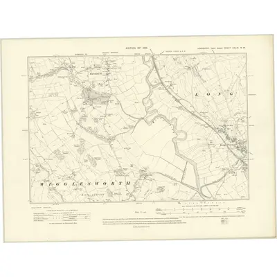 1907 Map of Yorkshire CXLIX.NW, 1910 Print