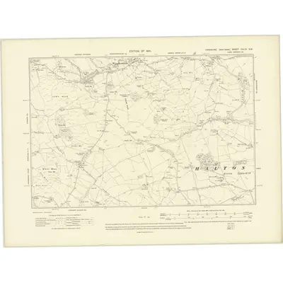 1907 Map of Yorkshire CXLIX.SW, 1910 Print