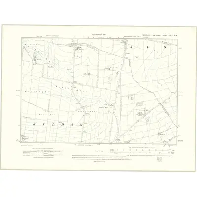1909 Map of Yorkshire CXLV.NW, 1911 Print