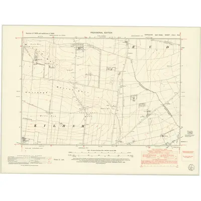 1950 Map of Yorkshire CXLV.NW, 1952 Print
