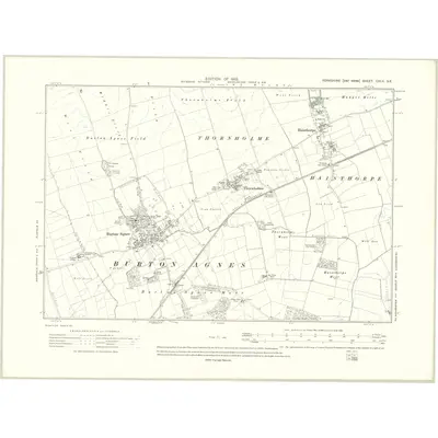 1909 Map of Yorkshire CXLV.SE, 1912 Print