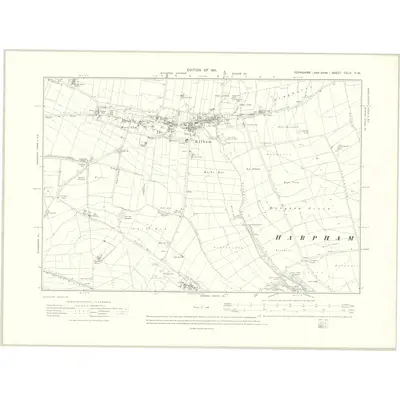 1909 Map of Yorkshire CXLV.SW, 1911 Print