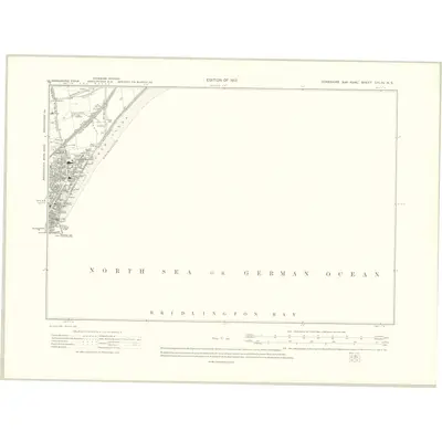 1909 Map of Yorkshire CXLVI.NE, 1912 Print