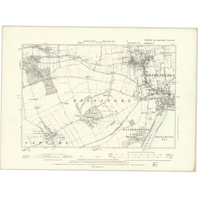 1888 Map of Yorkshire CXLVI.NW, 1894 Print
