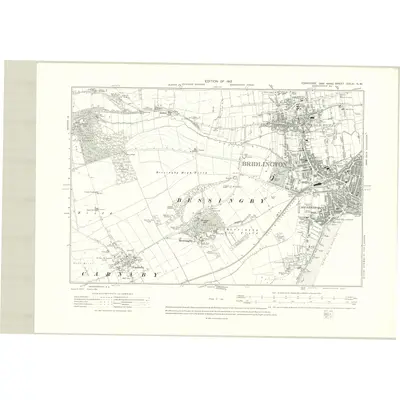 1909 Map of Yorkshire CXLVI.NW, 1912 Print