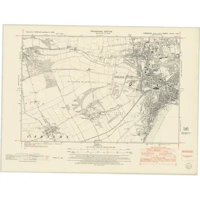 1950 Map of Yorkshire CXLVI.NW, 1953 Print