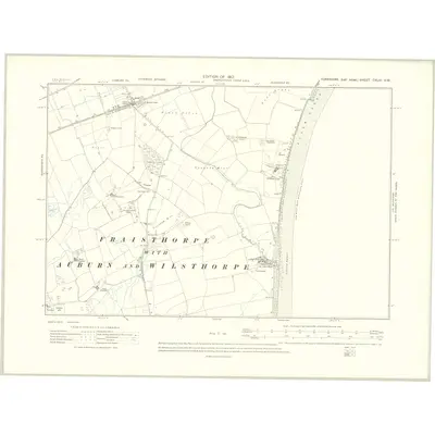 1909 Map of Yorkshire CXLVI.SW, 1912 Print