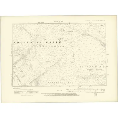 1907 Map of Yorkshire CXVII.NE, 1910 Print
