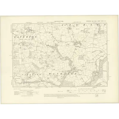 1907 Map of Yorkshire CXVIII.NE, 1910 Print