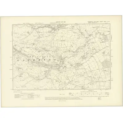 1907 Map of Yorkshire CXVIII.NW, 1910 Print