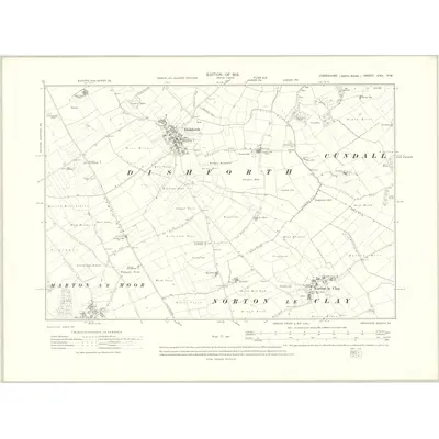 1909 Map of Yorkshire CXX.NW, 1912 Print