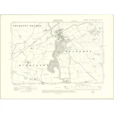 1907 Map of Yorkshire CXX.SE, 1910 Print