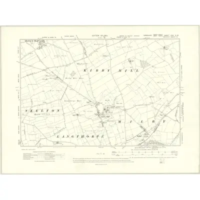 1907 Map of Yorkshire CXX.SW, 1910 Print