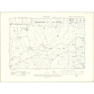 1910 Map of Yorkshire CXXI.NE, 1913 Print