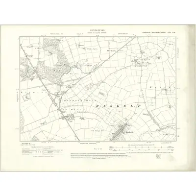 1910 Map of Yorkshire CXXI.NW, 1913 Print