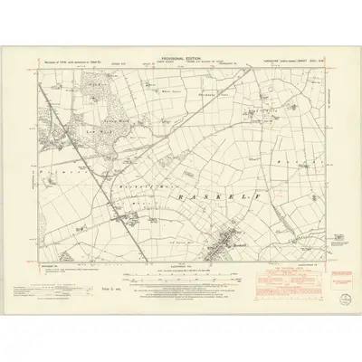 1950 Map of Yorkshire CXXI.NW, 1952 Print