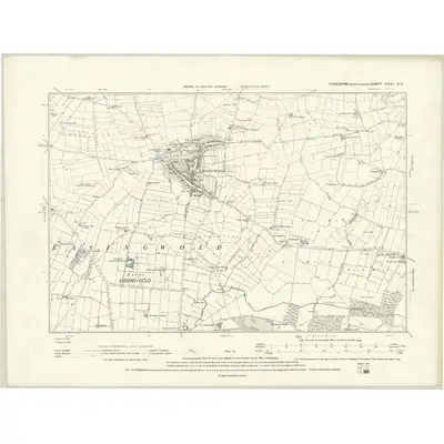1889 Map of Yorkshire CXXI.SE, 1894 Print