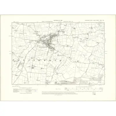 1910 Map of Yorkshire CXXI.SE, 1913 Print