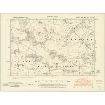 1950 Map of Yorkshire CXXII.NE, 1953 Print