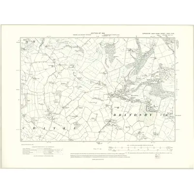 1910 Map of Yorkshire CXXII.NW, 1912 Print