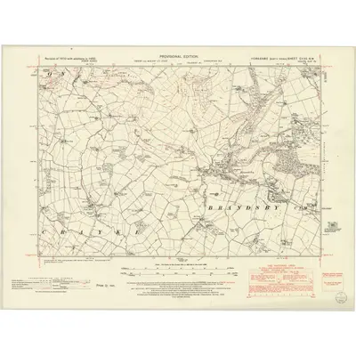 1950 Map of Yorkshire CXXII.NW, 1952 Print