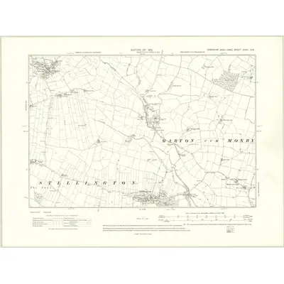 1910 Map of Yorkshire CXXII.SW, 1912 Print