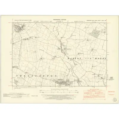 1950 Map of Yorkshire CXXII.SW, 1952 Print