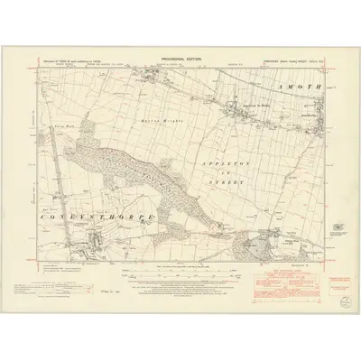 1950 Map of Yorkshire CXXIII.NE, 1953 Print