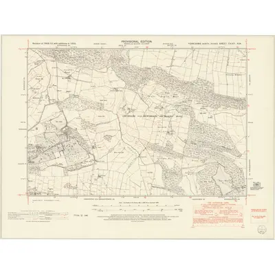 1950 Map of Yorkshire CXXIII.NW, 1953 Print