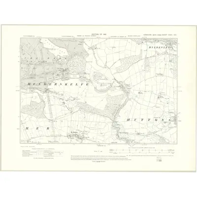 1909 Map of Yorkshire CXXIII.SE, 1912 Print