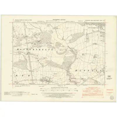 1950 Map of Yorkshire CXXIII.SE, 1952 Print